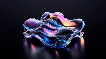 Aufkleber - Colorful abstract design on black background with vibrant shapes and patterns for creative projects