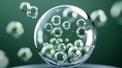 Aufkleber - Glass ball with water droplets suspended in air against a blurred background