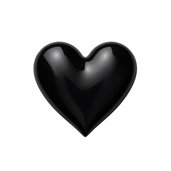 Wall Mural - black heart shape  on transparent background
