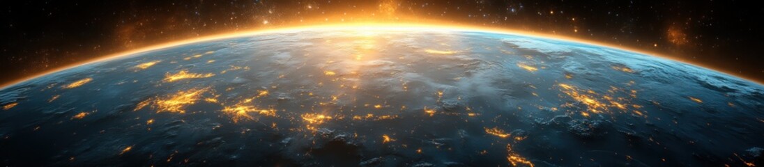 Hyper-realistic Digital Painting of Earth with Vibrant Colors and Realistic Textures in Space