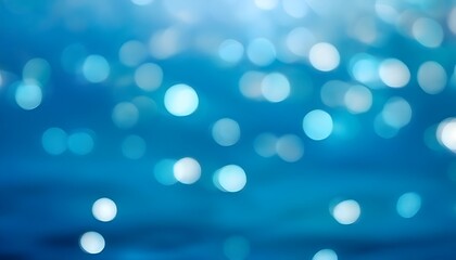 Wall Mural - abstract underwater bokeh lights blurred background with blue, aqua and turquoise sparkling glowing 