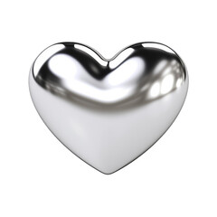Wall Mural - silver heart shape on transparent background