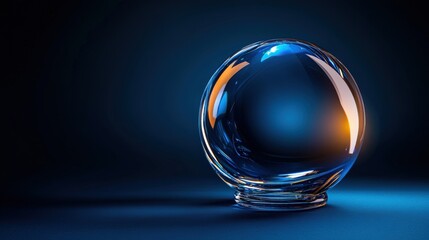 Aufkleber - Glass sphere on blue background illustrating photo and design concepts for creative projects