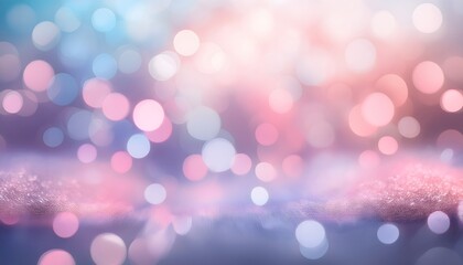 Wall Mural - pastel pink and blue abstract bokeh lights blurred background. sparkling colorful glowing defocused 