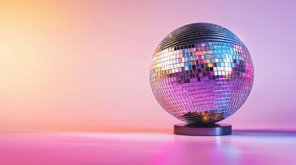 Aufkleber - disco ball reflected light on table surface creating colorful patterns in indoor space