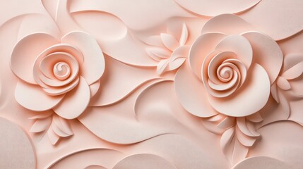 Poster - A light pink wallpaper with a soft swirling pattern, providing ample space for overlaying text or creative branding.
