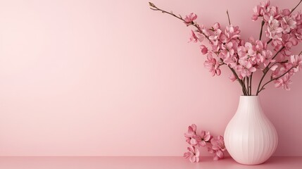 Poster - A pastel pink wallpaper with a faint geometric pattern, offering plenty of empty space around for creative overlays.