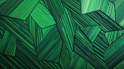 Poster - Abstract Geometric Artwork Displaying Various Shades Of Green Shapes
