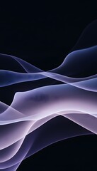 Poster - abstract gradient curves float gently against a dark background
