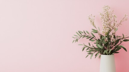 Poster - Elegant pale pink wallpaper with a soft matte finish, offering a blank canvas for adding text or other creative content.