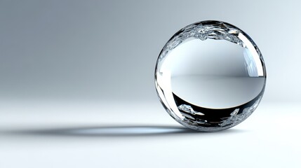 Aufkleber - Glass ring placed on a reflective surface displaying intricate design and shine in natural light