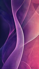 Poster - Abstract ribbons flow gracefully in a purple and pink gradient