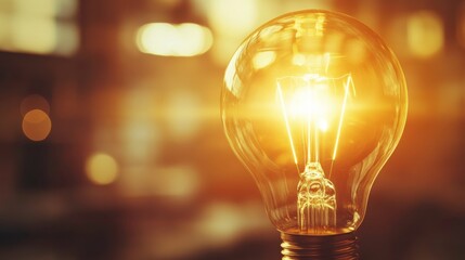 Poster - Bright Light Bulb in a Collaborative Workspace