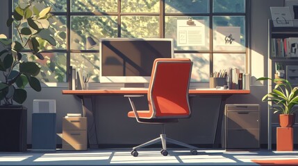 Poster - Bright Office Space Promoting Life and Balance