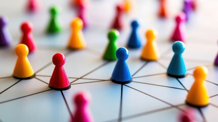 Poster - Colorful Game Pieces in a Collaborative Office Setting