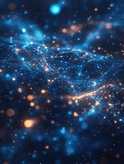 Leinwandbilder - Microscopic gas particles suspended in the air create a vibrant, dynamic atmosphere with glimmering details at a microscopic level. Generative AI