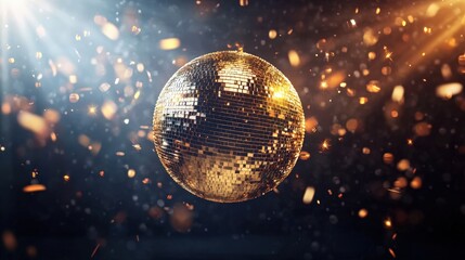 Aufkleber - disco ball reflecting light on a dark background creating a vibrant party atmosphere