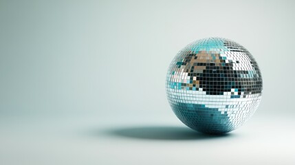 Aufkleber - reflective mirror ball with colorful lights and patterns in a dark setting