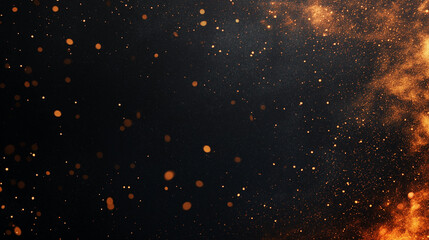 Wall Mural - fiery sparkle: a stunning display of glittering particles dances against a dark, smoky backdrop, cre