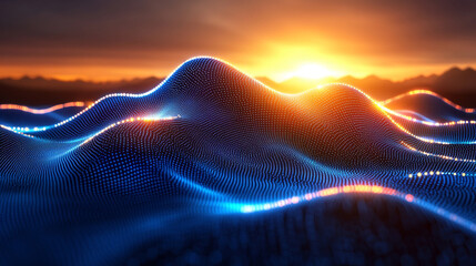 Abstract big data visualization in cyberspace with digital circles and random web fragments, representing information particles in a neural network for a futuristic modern theme