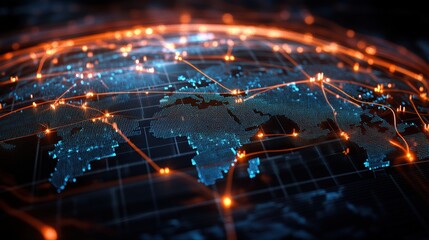 Poster - World map printed on paper with photo frame and decorative elements on a wooden table background