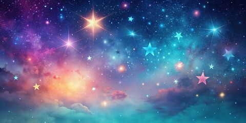 Wall Mural - celestial dreamscape a serene night sky filled with glimmering stars and colorful nebulae