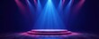© retirementfun - Stage under blue spotlight with single spotlight , blue spotlight stage, darkened backdrop, stage setup