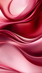 Poster - Abstract flowing shapes in shades of red and pink