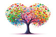© setan cell - Colorful heart-shaped tree with many small hearts as leaves. (2)