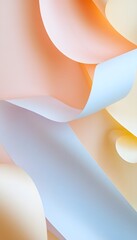 Poster - Abstract pastel ribbons create a modern artistic background design