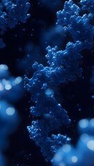 Poster - Abstract rendering depicting a complex blue molecular structure