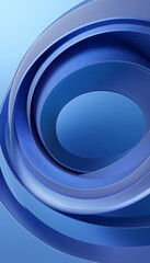 Poster - Abstract concentric circles ripple in various shades of blue