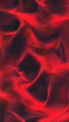 Poster - Abstract flowing red waves over a dark textured surface