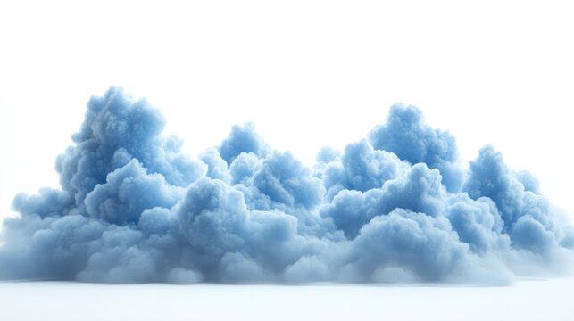 Light Blue Clouds Against White Background
