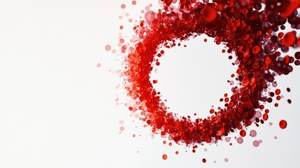 Poster - Abstract Red Circles and Dots Forming a Vibrant Circular Design