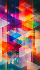 Poster - Abstract composition featuring colorful geometric shapes and dynamic lighting