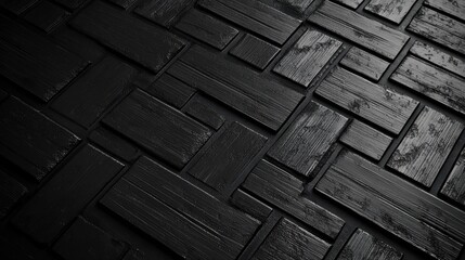 Poster - Dark Textured Wooden Planks with Glossy Finish for Background