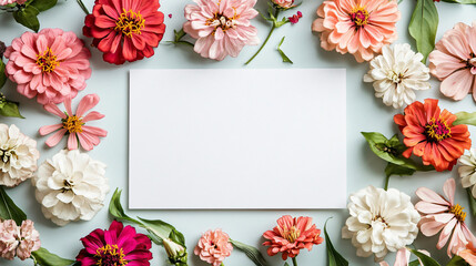 Aufkleber - A clear white paper nestled amidst a flourishing collection of colorful flowers creating a charming natural scene