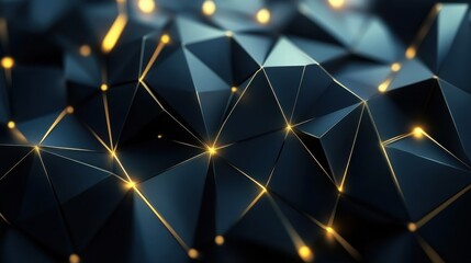 Poster - Abstract Geometric Background with Light and Shadows in Dark Colors