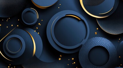 Poster - Abstract Geometric Design with Gold Accents on Dark Background