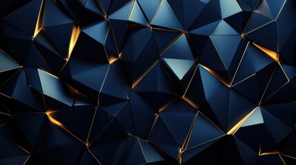 Poster - Abstract Geometric Background with Sharp Angles and Golden Accents