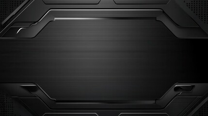 Poster - Sleek Black Background with Modern Metallic Design Elements and Texture