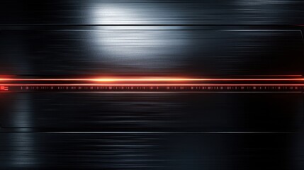 Poster - Abstract Dark Metallic Background with Glowing Red Line Design