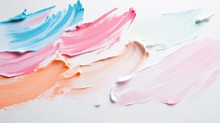 Poster - Abstract Colorful Brush Strokes on White Canvas Background