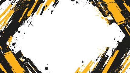 Poster - Colorful Abstract Background with Yellow and Black Brush Strokes