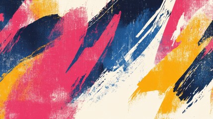 Poster - Vibrant Abstract Background with Bold Brush Strokes and Colors
