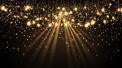 Poster - Magical Sparkling Lights with Rays of Shine on Dark Background