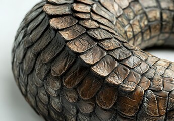 Poster - Close-Up View of Detailed Snake Skin Texture Showcasing Glossy Scales in Natural Light for Wildlife Illustration and Nature Photography