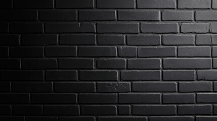 Poster - Black brick wall texture with smooth finish, ideal for backgrounds and design projects. dark tones create modern and elegant atmosphere