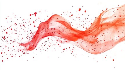 Poster - Flowing Red Liquid Splashes on White Background for Abstract Art